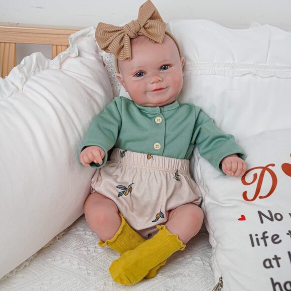 🆕20Inch Realistic Soft Vinyl With Weighted Cloth Body Elmer Girl Reborn Baby - Picture 10 of 10